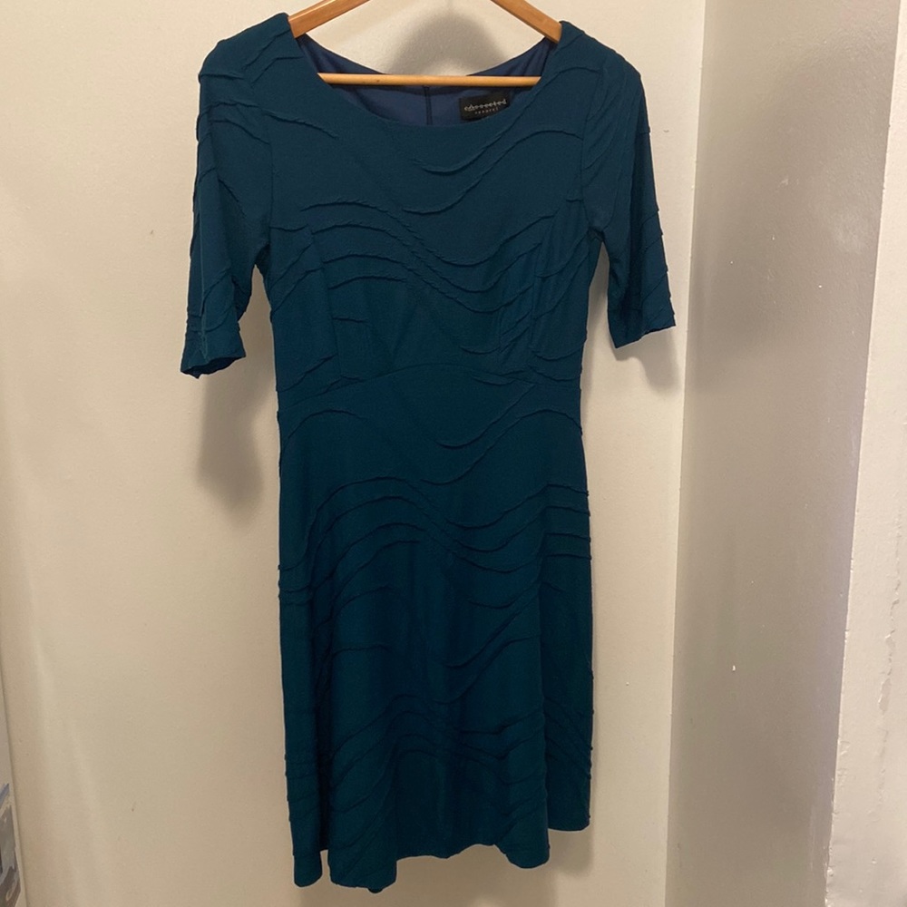 Dark teal, lined dress
